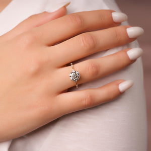The Penelope Set  With A 2.5 Carat Round 14K Yellow Gold Moissanite