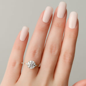 The Penelope Set  With A 2.5 Carat Round 14K Yellow Gold Moissanite