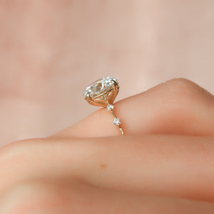 The Penelope Set  With A 2 Carat Round 18K Yellow Gold Moissanite