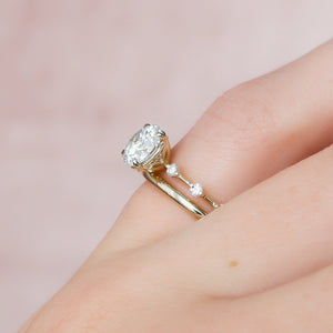 The Penelope Set  With A 3 Carat Round 18K Yellow Gold Moissanite