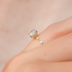 The Penelope Set  With A 4 Carat Round 18K Yellow Gold Moissanite