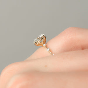 The Penelope Set  With A 1 Carat Round 18K Yellow Gold Moissanite