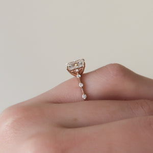 The Penelope Set  With A 2.5 Carat Radiant 14K Rose Gold Moissanite