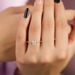 The Penelope Set  With A 5 Carat Radiant 14K Rose Gold Moissanite