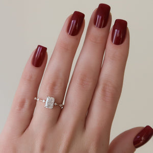 The Penelope Set  With A 1 Carat Radiant 14K Rose Gold Moissanite
