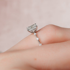 The Penelope Set  With A 2 Carat Radiant 18K White Gold Moissanite