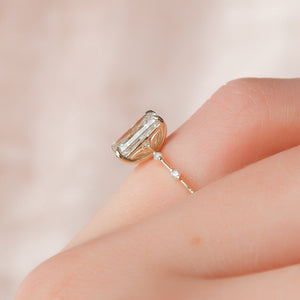 The Penelope Set  With A 2 Carat Radiant 18K Yellow Gold Moissanite
