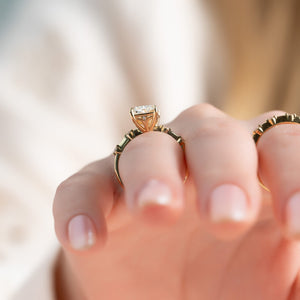 The Penelope Set  With A 2 Carat Radiant 14K Yellow Gold Moissanite