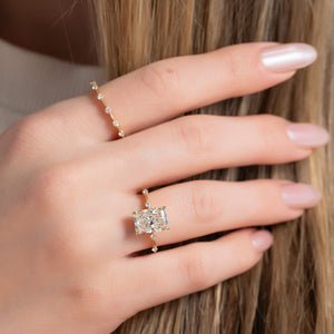 The Penelope Set  With A 4 Carat Radiant 18K Yellow Gold Moissanite