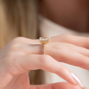 The Penelope Set  With A 4 Carat Radiant 18K Yellow Gold Moissanite