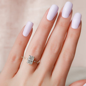 The Penelope Set  With A 2.5 Carat Radiant 18K Yellow Gold Moissanite