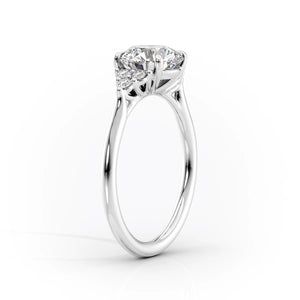 The Scarlett Set  With A 2.5 Carat Pear 18K White Gold Moissanite