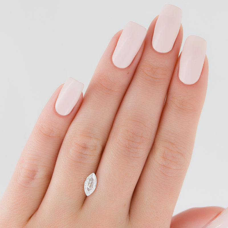The Mandy Set  With A 1 Carat Marquise 14K White Gold Moissanite
