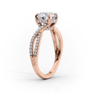 The Angelina Set  With A 3.5 Carat Princess 18K Rose Gold Moissanite