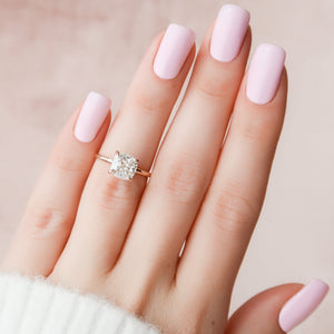 The Nelly Set  With A 1.5 Carat Cushion 14K Rose Gold Moissanite