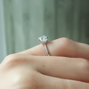 The Nelly Set  With A 1.5 Carat Cushion 14K White Gold Moissanite