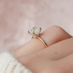 The Nelly Set  With A 2.5 Carat Cushion 18K Yellow Gold Moissanite