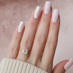 The Nelly Set  With A 2.5 Carat Cushion 18K Yellow Gold Moissanite
