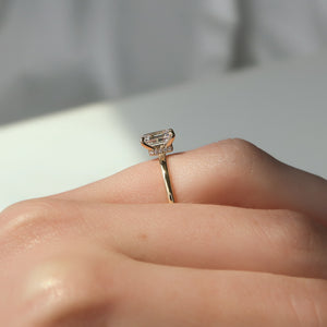 The Nelly Set  With A 2.5 Carat Emerald 14K Yellow Gold Moissanite