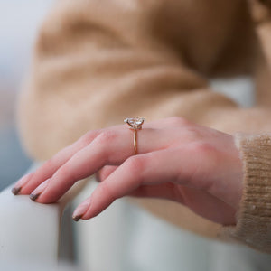 The Nelly Set  With A 5 Carat Oval 18K Rose Gold Moissanite