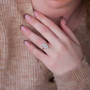The Nelly Set  With A 2.5 Carat Oval 14K Rose Gold Moissanite
