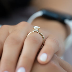 The Nelly Set  With A 2.5 Carat Oval 18K Yellow Gold Moissanite