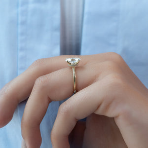 The Nelly Set  With A 2.5 Carat Oval 18K Yellow Gold Moissanite