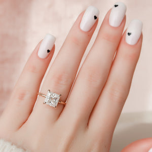 The Nelly Set  With A 2.5 Carat Princess 14K Rose Gold Moissanite