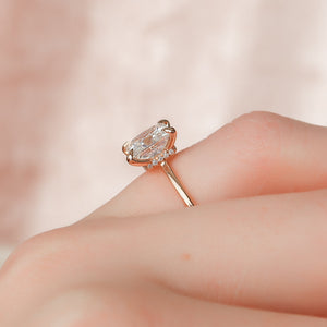 The Nelly Set  With A 2.5 Carat Princess 14K Rose Gold Moissanite