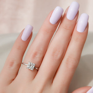 The Nelly Set  With A 2.5 Carat Princess 14K White Gold Moissanite