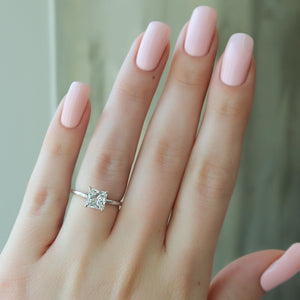 The Nelly Set  With A 2.5 Carat Princess 14K White Gold Moissanite
