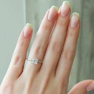 The Nelly Set  With A 2.5 Carat Princess 14K White Gold Moissanite
