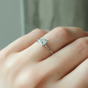 The Nelly Set  With A 2.5 Carat Princess 14K White Gold Moissanite