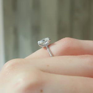 The Nelly Set  With A 2.5 Carat Princess 14K White Gold Moissanite