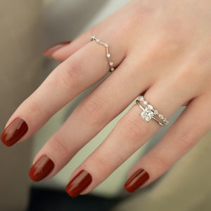 The Nelly Set  With A 2.5 Carat Princess 14K White Gold Moissanite