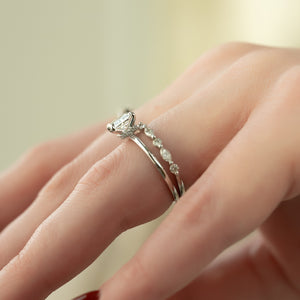 The Nelly Set  With A 2.5 Carat Princess 14K White Gold Moissanite