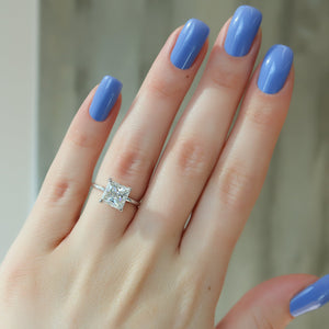 The Nelly Set  With A 2.5 Carat Princess 14K White Gold Moissanite