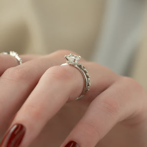 The Nelly Set  With A 2.5 Carat Princess 14K White Gold Moissanite