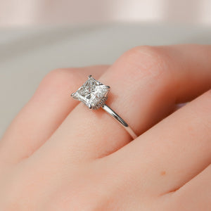 The Nelly Set  With A 2.5 Carat Princess 14K White Gold Moissanite