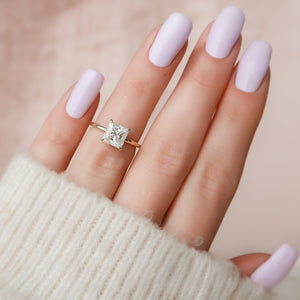 The Nelly Set  With A 2.5 Carat Princess 18K Yellow Gold Moissanite