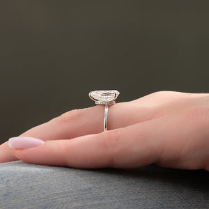 The Nelly Set  With A 2.5 Carat Pear 14K White Gold Moissanite