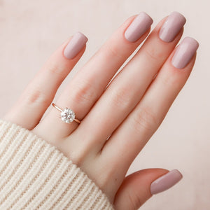 The Nelly Set  With A 4.5 Carat Round 18K Rose Gold Moissanite