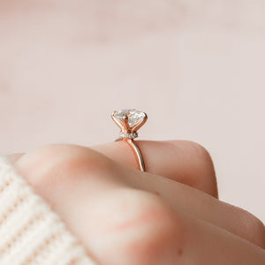 The Nelly Set  With A 4.5 Carat Round 14K Rose Gold Moissanite