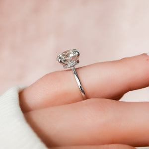 The Nelly Set  With A 1.5 Carat Round 14K White Gold Moissanite