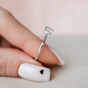 The Nelly Set  With A 1.5 Carat Round 14K White Gold Moissanite