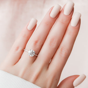 The Nelly Set  With A 1.5 Carat Round 14K White Gold Moissanite