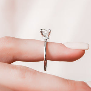 The Nelly Set  With A 1.5 Carat Round 14K White Gold Moissanite