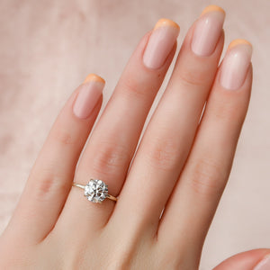 The Nelly Set  With A 1.5 Carat Round 18K Yellow Gold Moissanite