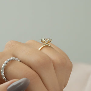 The Nelly Set  With A 1.5 Carat Round 18K Yellow Gold Moissanite