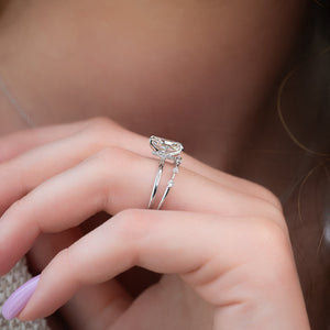 The Nelly Set  With A 4.5 Carat Radiant 18K White Gold Moissanite